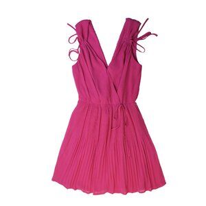 Ali & Jay Los Angeles Sleeveless Pleated Mini Romantic Barbie Pink Dress Sz S
